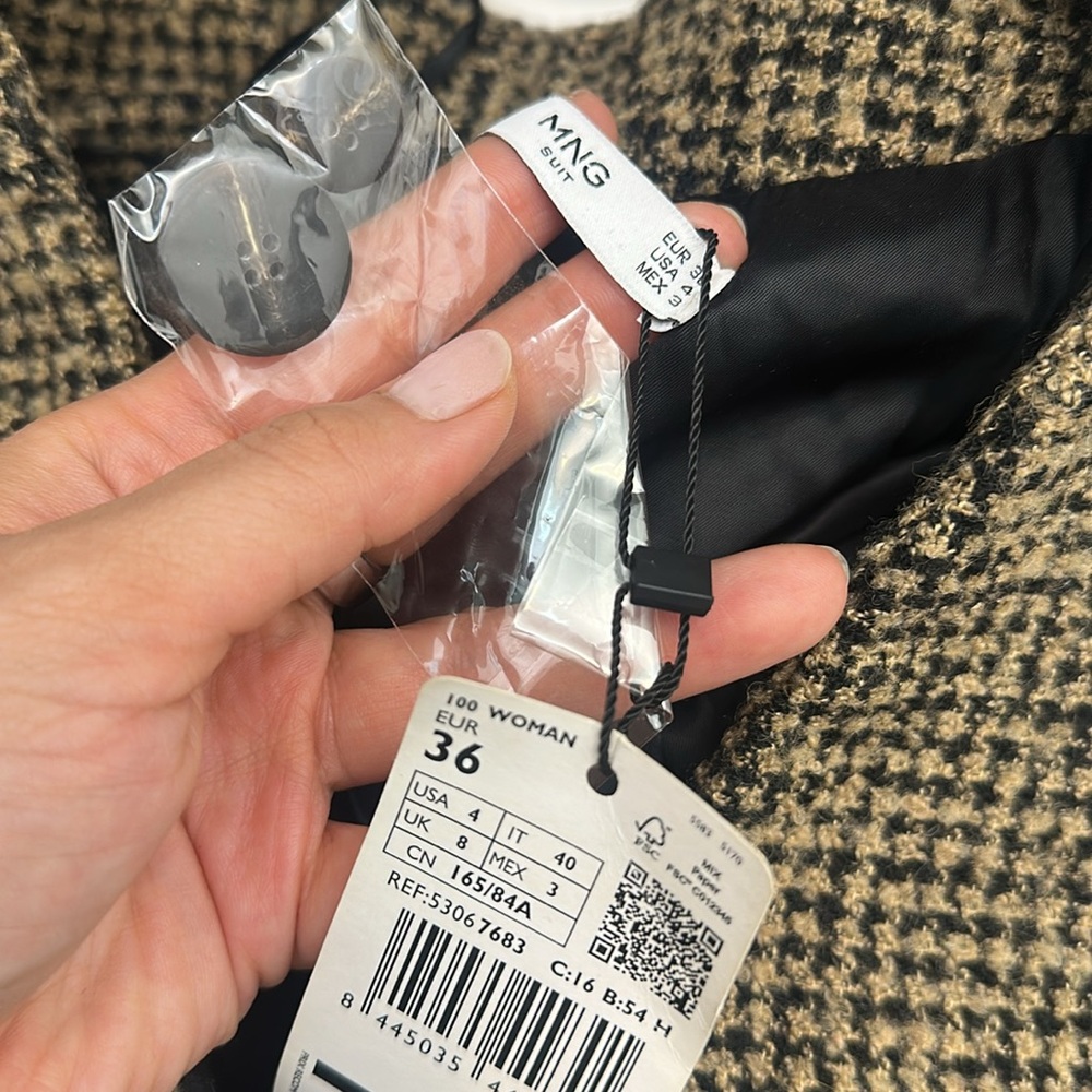 🤎🖤 NWT Mango Tweed Blazer and Skirt Set - Picture 10 of 10